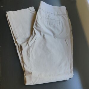 Kim Rogers Pants Womens 10 Short Beige Tummy Control Straight Pull On